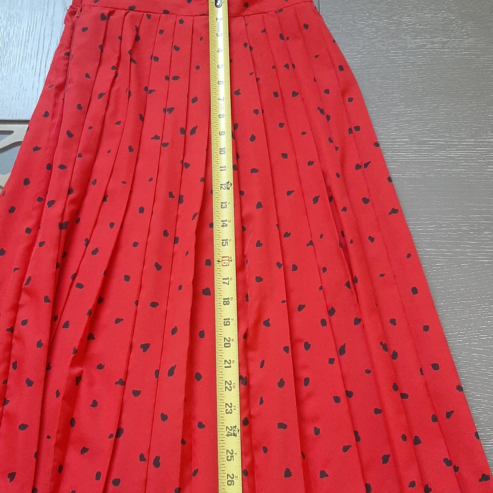 Red and Black Pleated Skirt Set - Picture 9 of 13